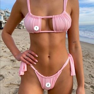 Frankie’s Bikinis Bikini Top + Bottom - Love Pink
